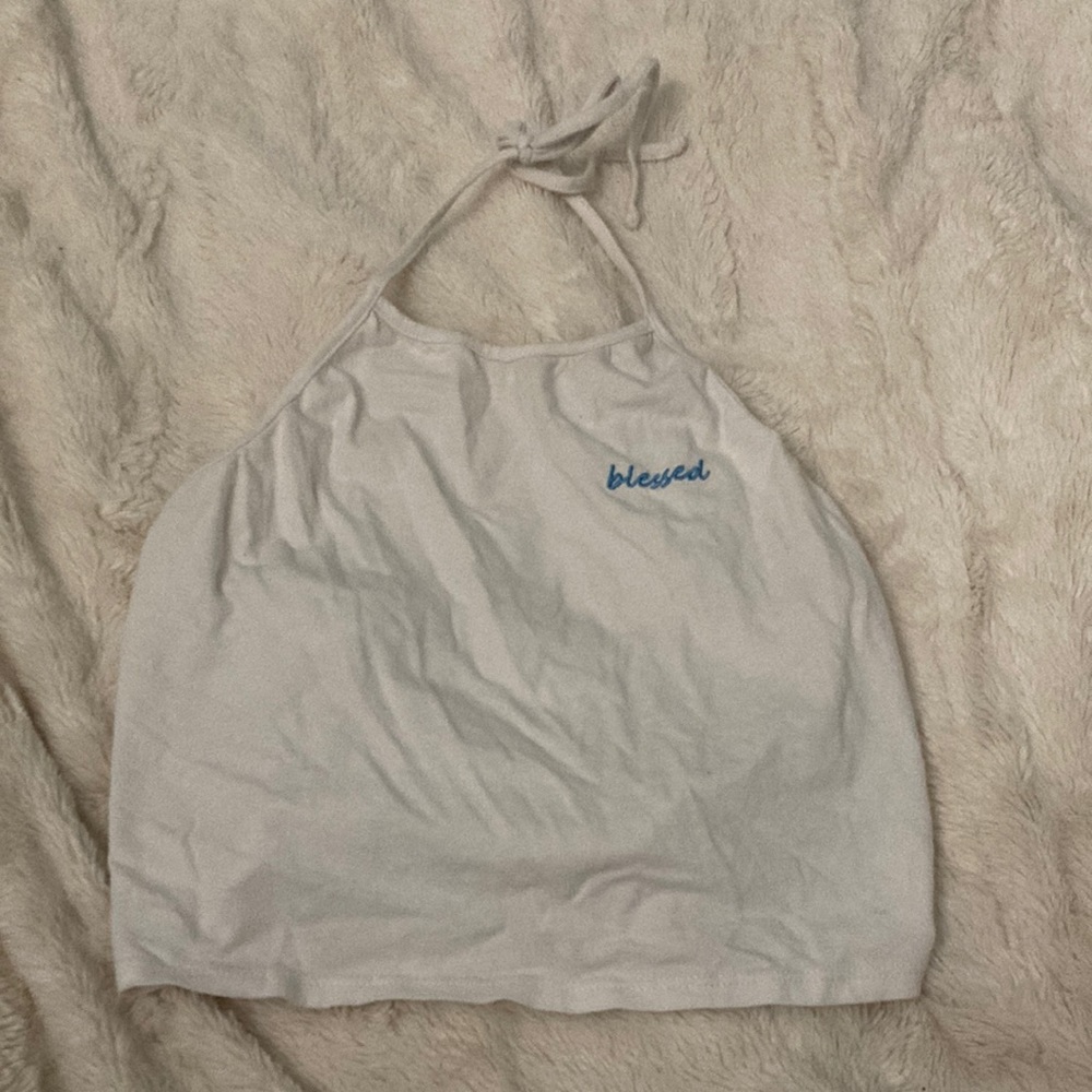 Pacsun blessed crop top halter neck